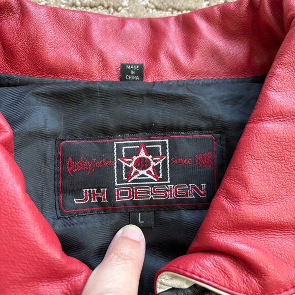 VTG Detroit Red Wings Stanley Cup Champions Leather Jacket Jeff Hamilton Large - Picture 6 of 14